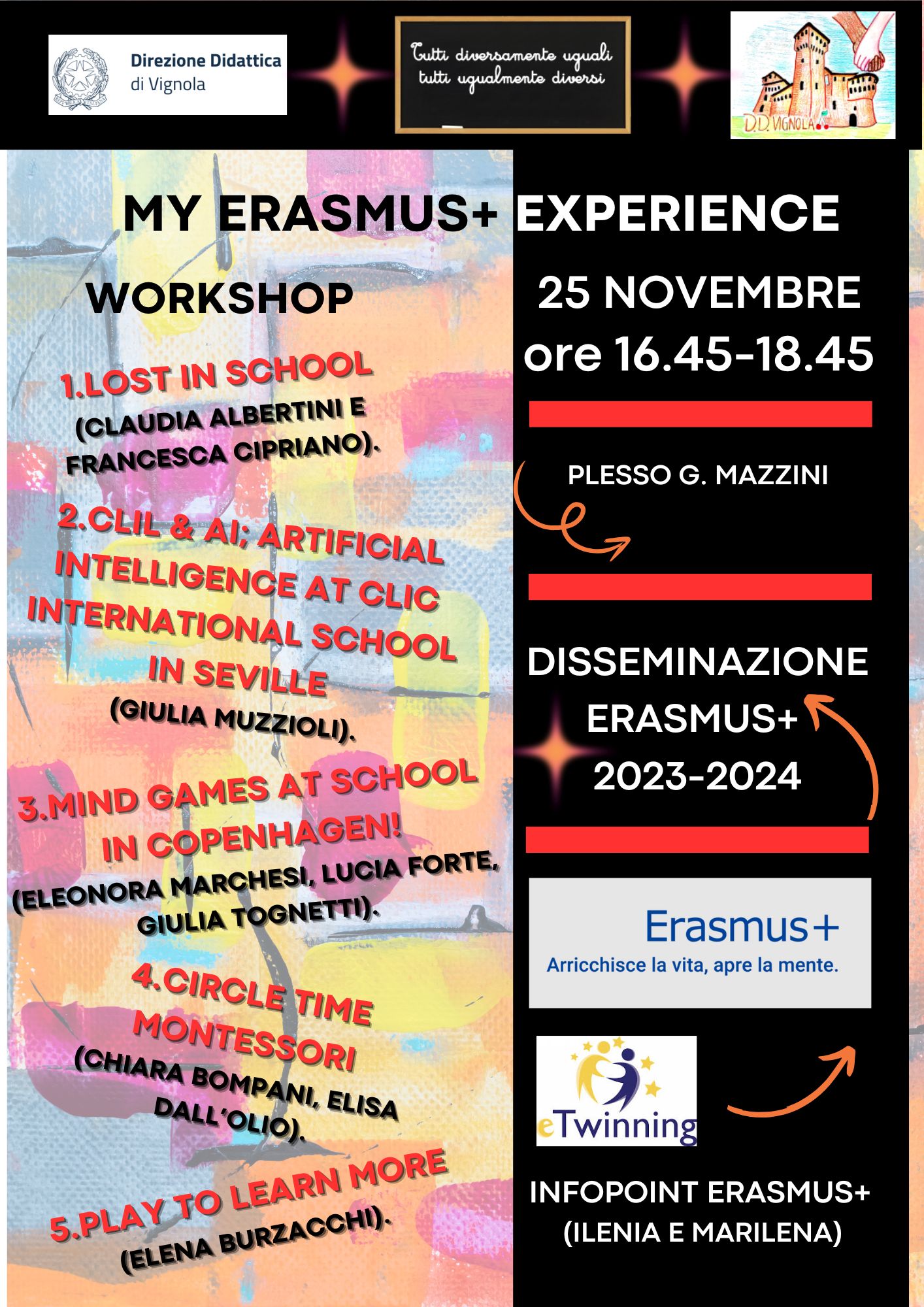 Immagine dell'informazione 25 novembre 2024 "My Erasmus+ experience": formazione laboratoriale di internazionalizzazione